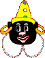 Animatie van Zwarte Piet: Zwarte Piet met puntmuts