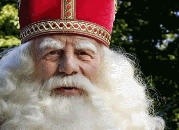 Animatie van Sinterklaas: Foto van Sinterklaas, Sinterklaas geeft een knipoog