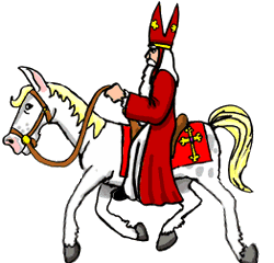 Animatie van het paard van Sinterklaas: Sinterklaas rijdt op zijn paard Americo
