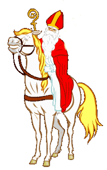 Animatie van het paard van Sinterklaas: Sinterklaas zit op zijn paard Americo