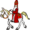 Animatie van het paard van Sinterklaas: Sinterklaas rijdt op zijn schimmel